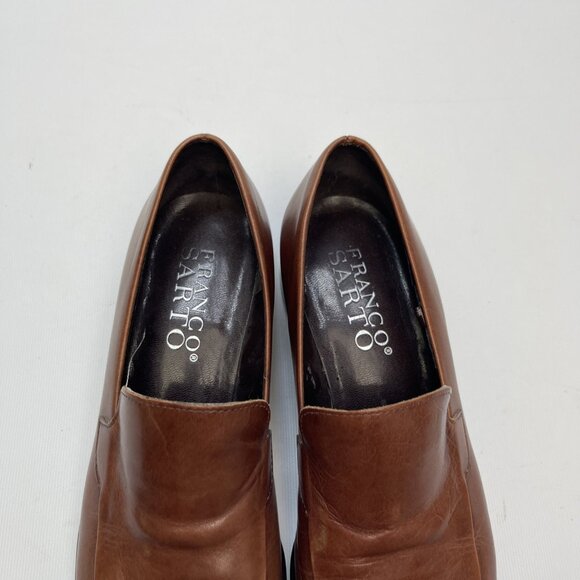 Franco Sarto Shoes Womens 7M Bocca Casual Loafers Comfort Brown Leather Slip On - Picture 10 of 16